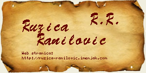 Ružica Ranilović vizit kartica